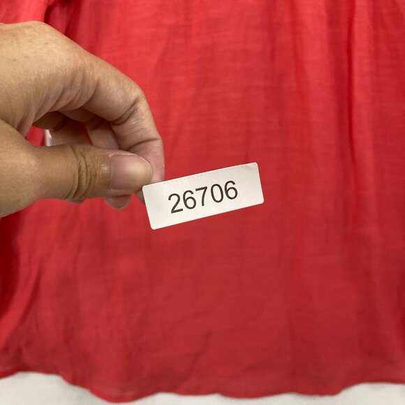 New Counterparts Top size 2X Orange Soft Comfy Split Neck Popover Blouse Preppy - Picture 9 of 9